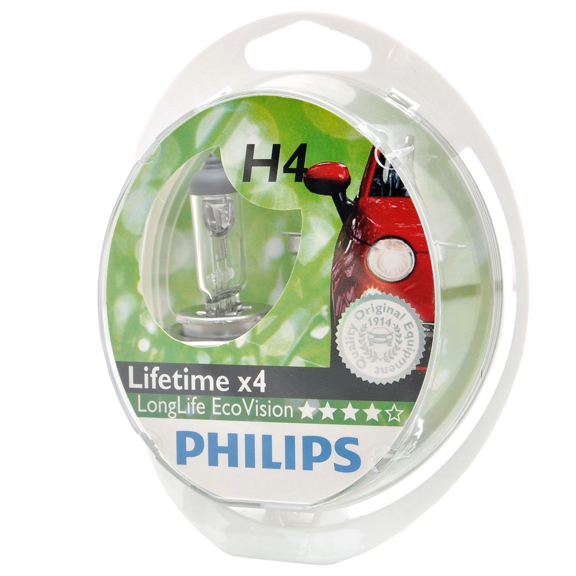 Автолампа H4 (60/55) P43t-38 LongLife EcoVision (2шт) 12V PHILIPS /1/5