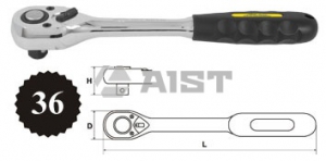 Трещотка 1/4" 36 зуб. AIST 22171-36-X пласт. ручка, 146мм Киров