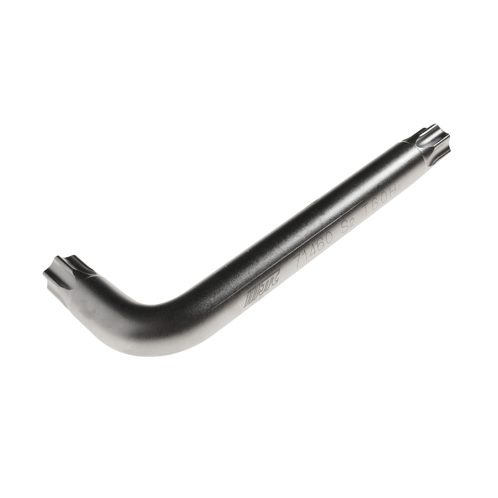 JTC-71460 - Ключ TORX Г-образный T60H с отверстием JTC - 
Материал: S2 сталь.
Размер: T60H.
Размер удлиненной части: 120 мм.
Размер короткой части: 38 мм.
