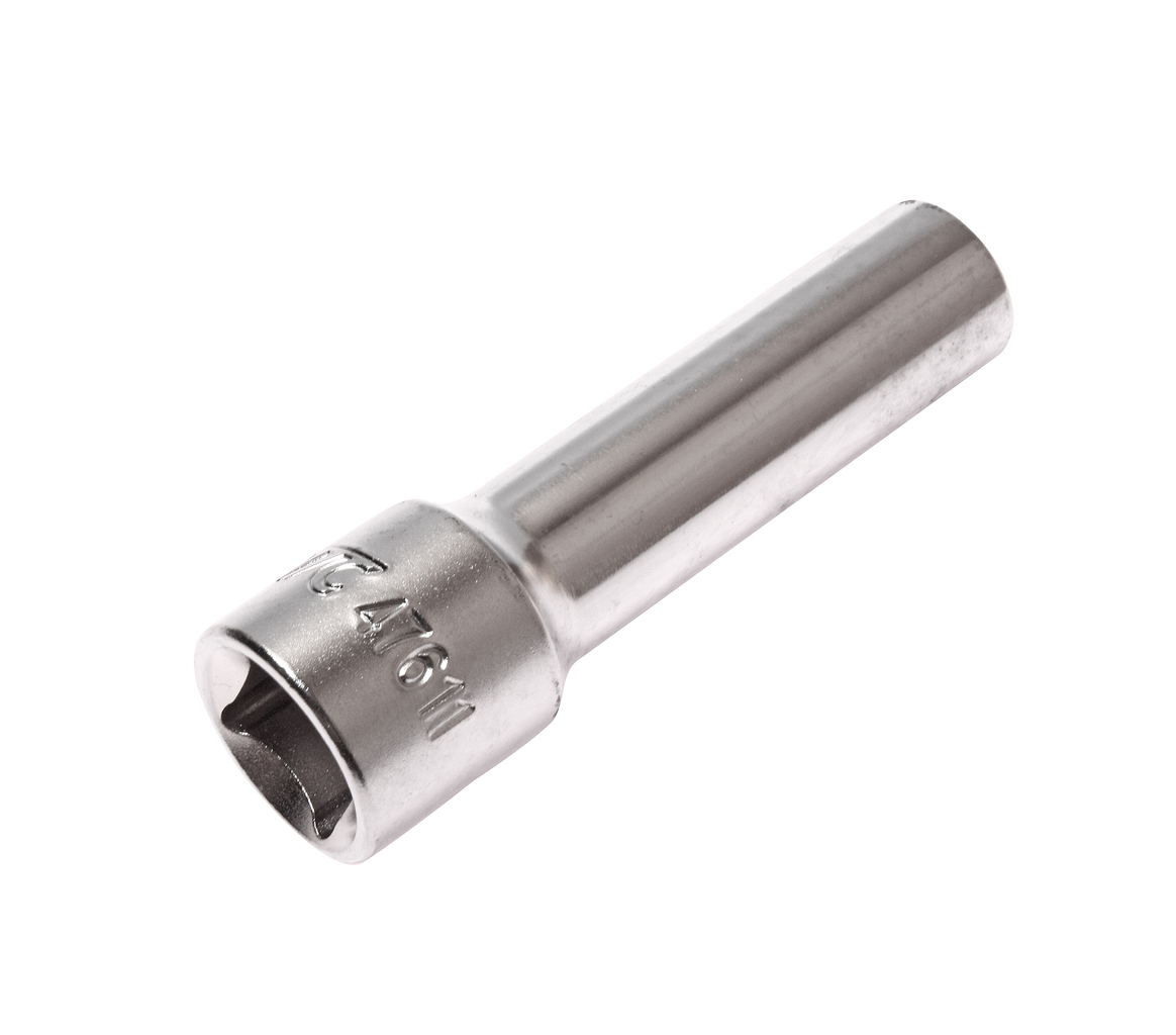 JTC-47611 - Головка торцевая 1/2" 11мм глубокая L=76мм JTC - 
  6 граней, метрический размер. 
  Изготовлена из закаленной хром-ванадиевой стали.    
  Размер: 1/2&rdquo;х11 мм.
  Общая длина: 76 мм.    
  Количество в оптовой упаковке: 10 шт. и 200 