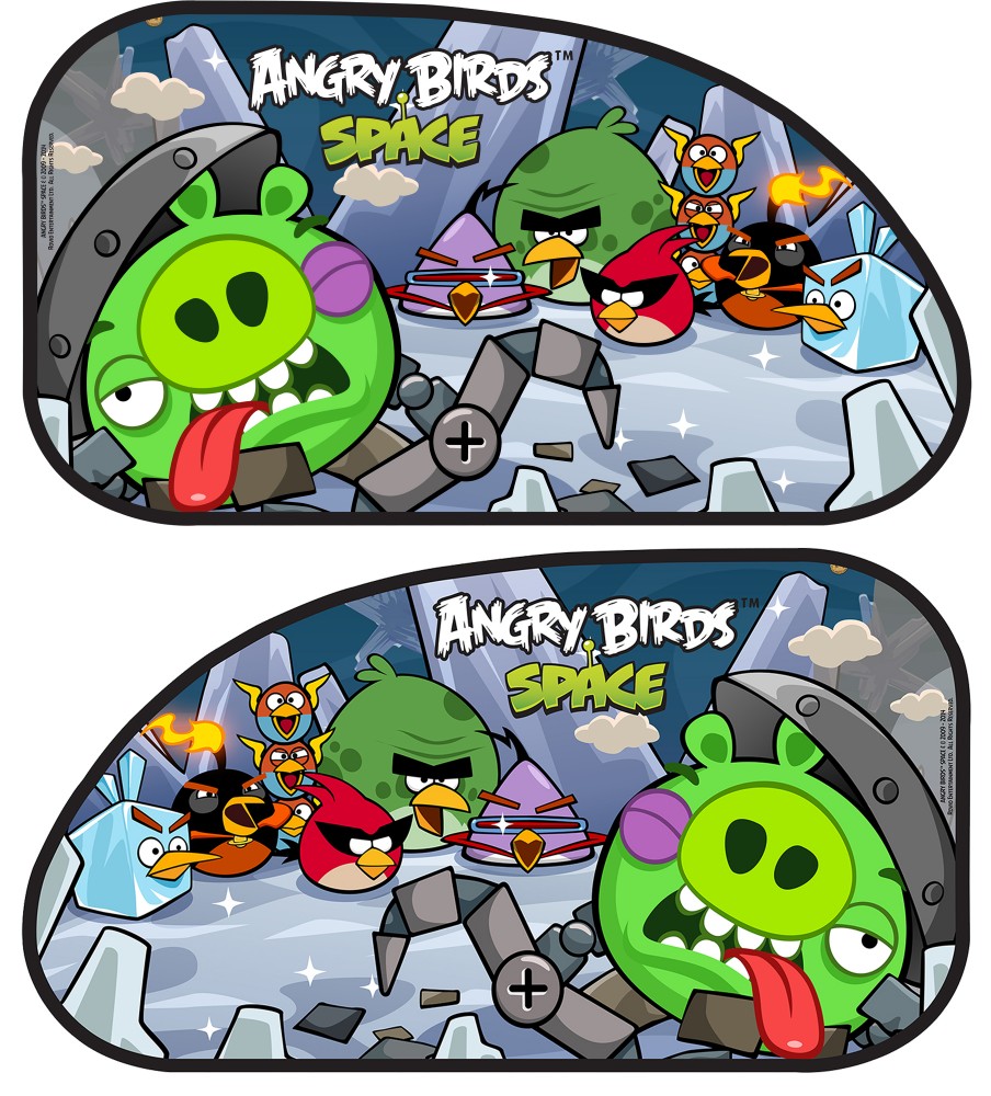 Комплект солнцезащитных шторок Angry Birds, 2 шт, 65х36 см