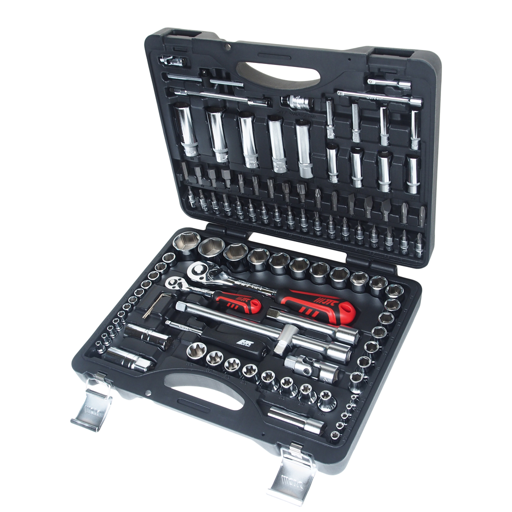 JTC-H110B-B72 - Набор головок торцевых и бит 1/4",1/2" 6-гранных 110 предметов в кейсе JTC - В комплекте: 

 Комплектация 1/4&rdquo; 
 
   
    Головка торцевая: 4, 5, 5.5, 6, 7, 8, 9, 10, 11, 12, 13, 14 мм.
    Головка торцевая длинная: 6, 7, 8, 9,