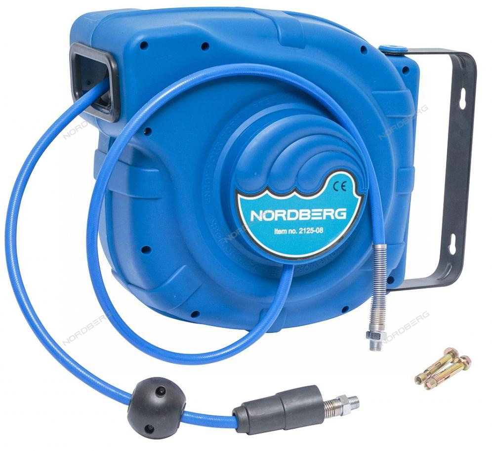 Шланг воздушный на катушке ПУ диам. 8x12мм 25+1 м (26 м) NORDBERG 2125-08