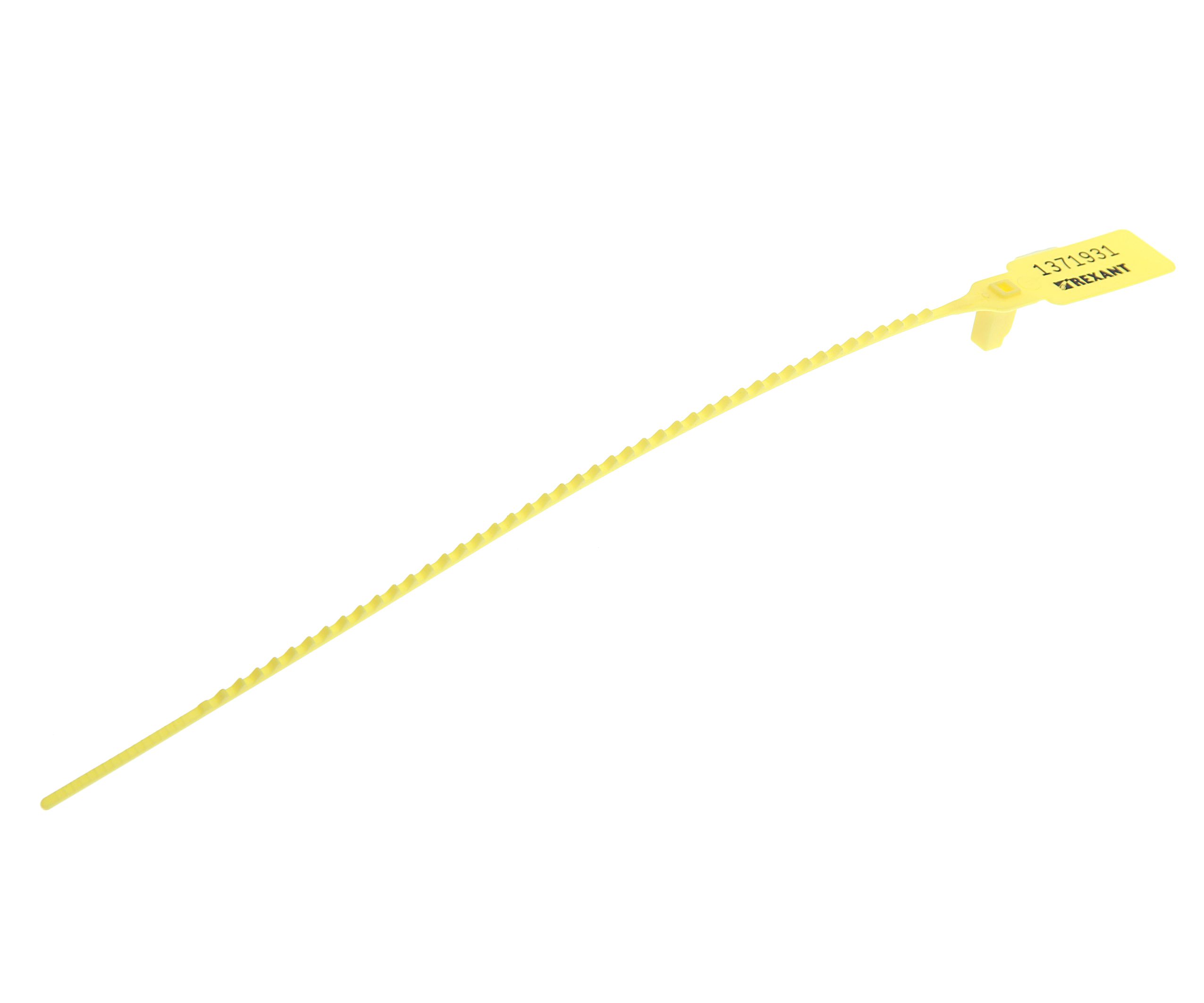 Пломба пластиковая L=255мм номерная (желтая) REXANT 50/1000