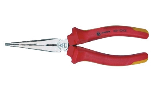 Плоскогубцы удлинённые тонкие прямые 200 мм, диэлектрические, держатель МАСТАК 030-10200EH