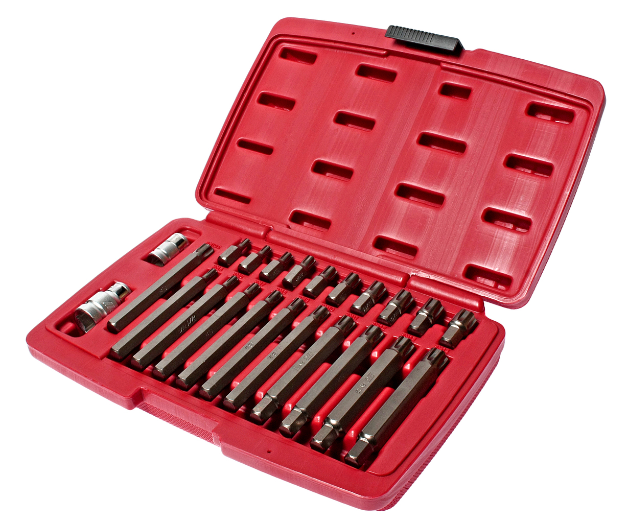 JTC-5715 - Набор бит 1/2" 3/8" RIBE RM5-RM14 2 держателя 23 предмета в кейсе JTC -  
  В комплекте:
 
 
   
     Биты RIBE, длина 30 мм.: RM5, 6, 7, 8, 9, 10, 11, 12, 13, 14.
     Биты RIBE, длина 100 мм.: RM5, 6, 7, 8, 9, 10, 10,3, 11, 12, 13, 14.