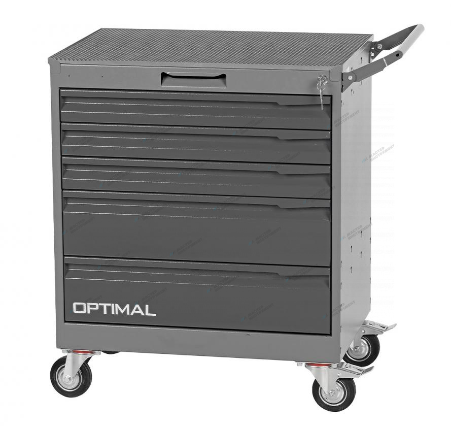 Тележка инструментальная, 5 выдвижных серых ящиков OPTIMAL NT225