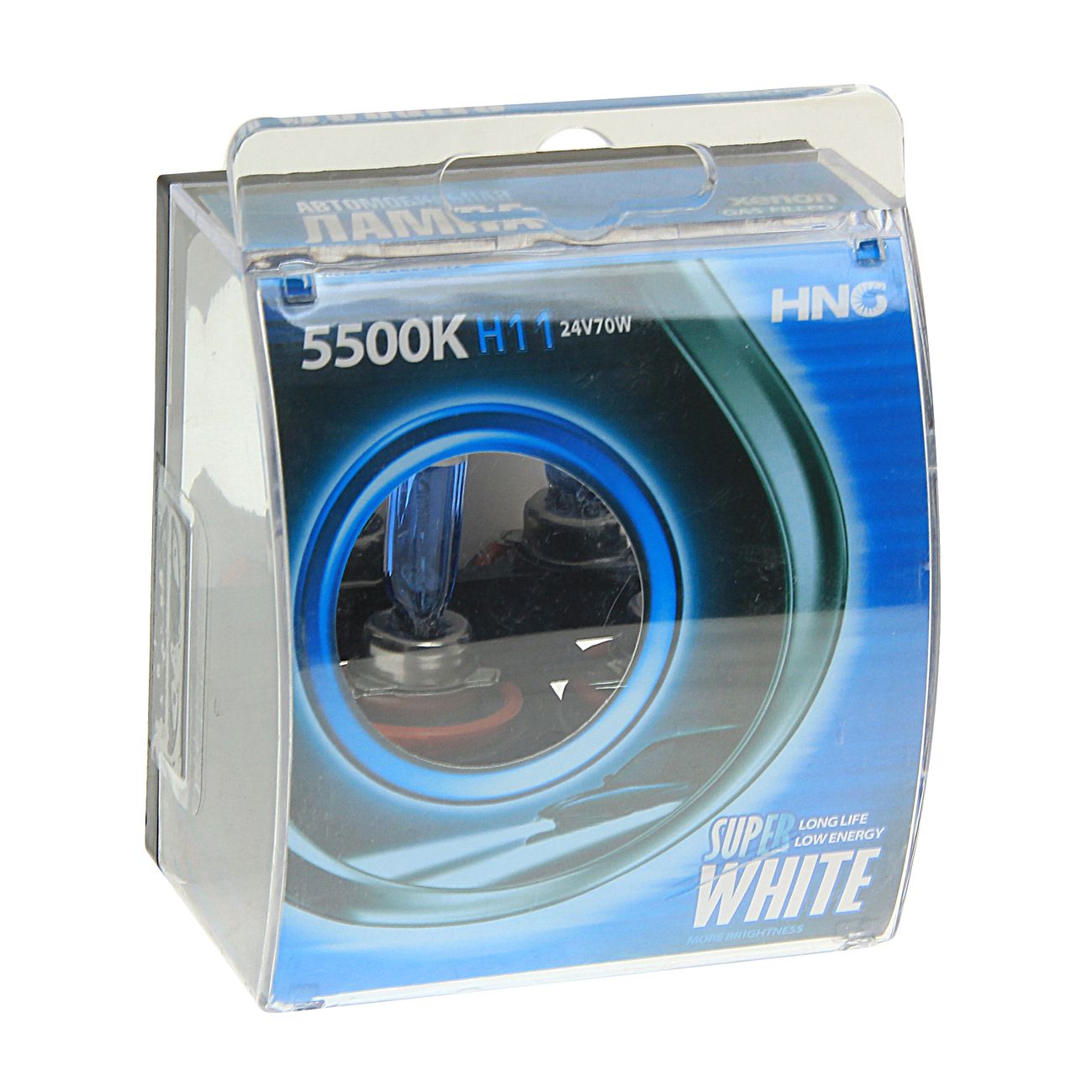 Автолампа H11 (70) PGJ19-2 SUPER WHITE 5500K (2шт) 24V HNG /1/5/50