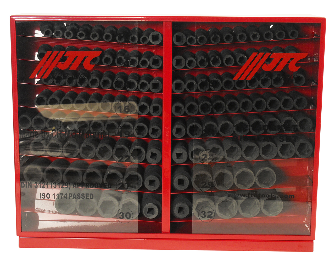 JTC-J4137L - Набор головок торцевых 1/2" 6-ти гранных 10-32мм ударных 137 предметов в металлическом шкафу JTC - Набор головок 6-гранных торцевых ударных в металлическом шкафу 137 предметов JTC

Описание

В комплекте:
	
		10 ед. - 10 мм.
		 10 ед. -