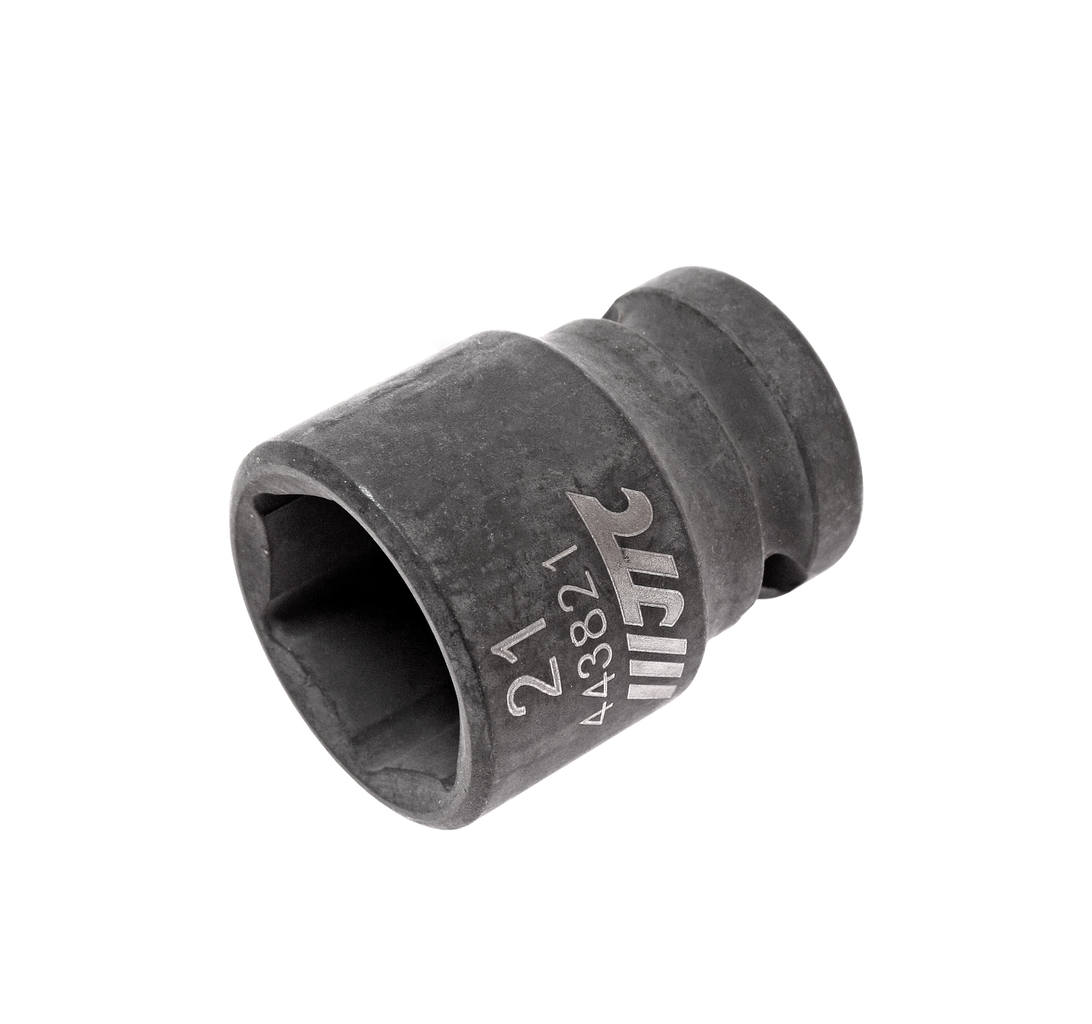 JTC-443821 - Головка торцевая 1/2" 21мм ударная L=38мм JTC - 
  6 граней, метрический размер. 
  Изготовлена из высококачественной хром-молибденовой стали. 
  Размер: 1/2"х21 мм.
  Общая длина: 38 мм. 
  Количество в оптовой упаковке: 10 шт. и 2