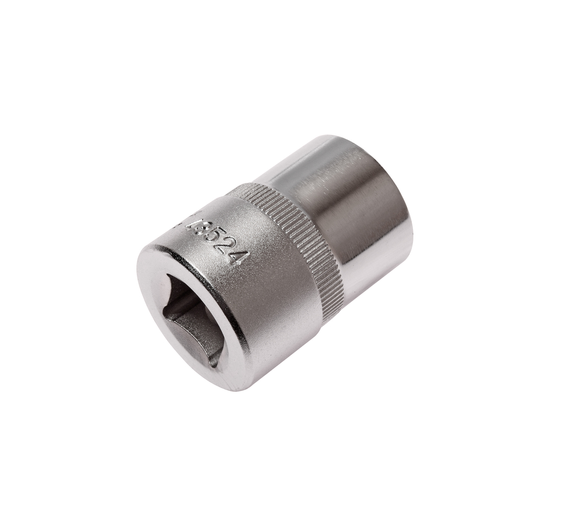 JTC-43524 - Головка торцевая 1/2" TORX E24 L=38мм JTC - 
  Изготовлена из закаленной хром-ванадиевой стали. 
  Размер: 1/2&rdquo;хE24.
  Общая длина: 38 мм. 
  Количество в оптовой упаковке: 10 шт. и 200 шт. 
  Габаритные размеры: 38/28/28 мм. (Д/Ш/В