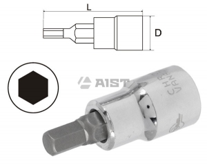 Головка-бита шестигран. 6мм 3/8" AIST 340206H L=48мм Киров