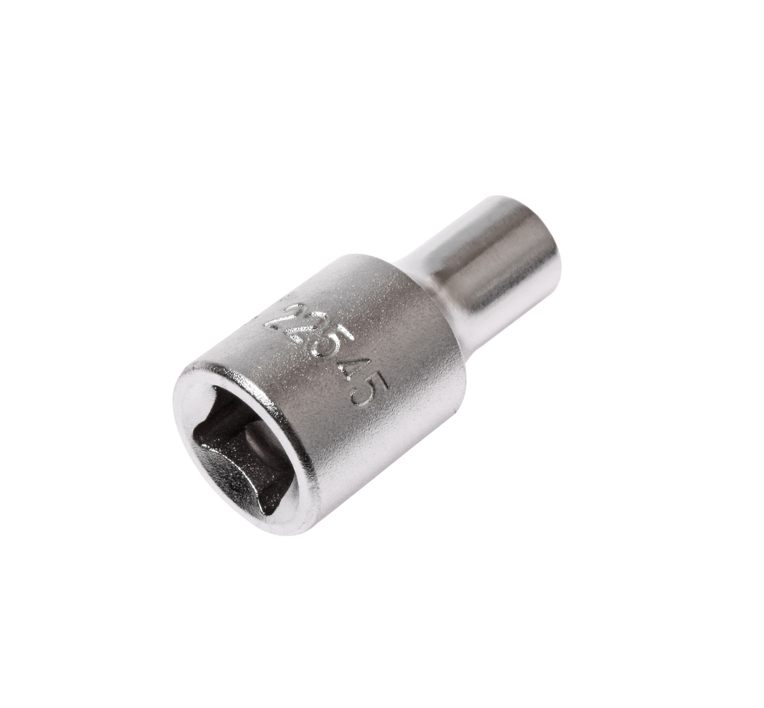 JTC-22545 - Головка торцевая 1/4" 4.5мм L=25мм JTC -  
  6 граней, метрический размер. 
  Изготовлена из закаленной хром-ванадиевой стали. 
  Размер: 1/4&rdquo;х4.5 мм.
  Общая длина: 25 мм. 
  Количество в оптовой упаковке: 20 шт. и 1000 шт. 
  Габ