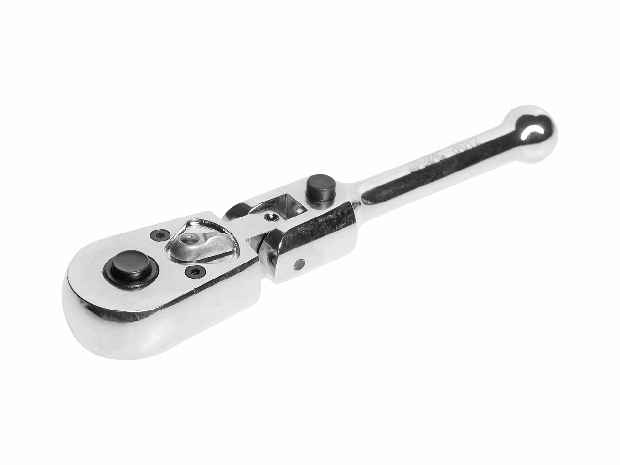 JTC-3012 - Ключ трещотка 1/4" 45 зубьев 124мм шарнирныйс фиксацией укороченный металлическая рукоятка JTC - 
	Шарнирный механизм с фиксацией позволяет выставлять оптимальный угол трещотки.
	С хромированной глянцевой поверхностью.
	Количество зубцов: 45