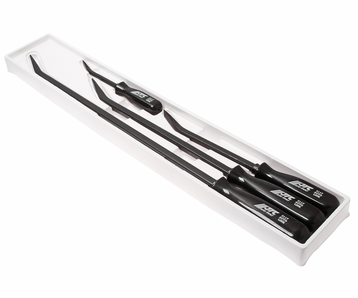 JTC-3117 - Набор лопаток монтажных 8-24" 4 предмета JTC - 
  Размеры: 7/16"x24"L, 7/16"x18"L, 3/8"x12"L, 1/4"x8"L.
  Количество в оптовой упаковке: 12 шт.  
  Габаритные размеры: 640/110/35 мм. (Д/Ш/В) 
  Вес: 1