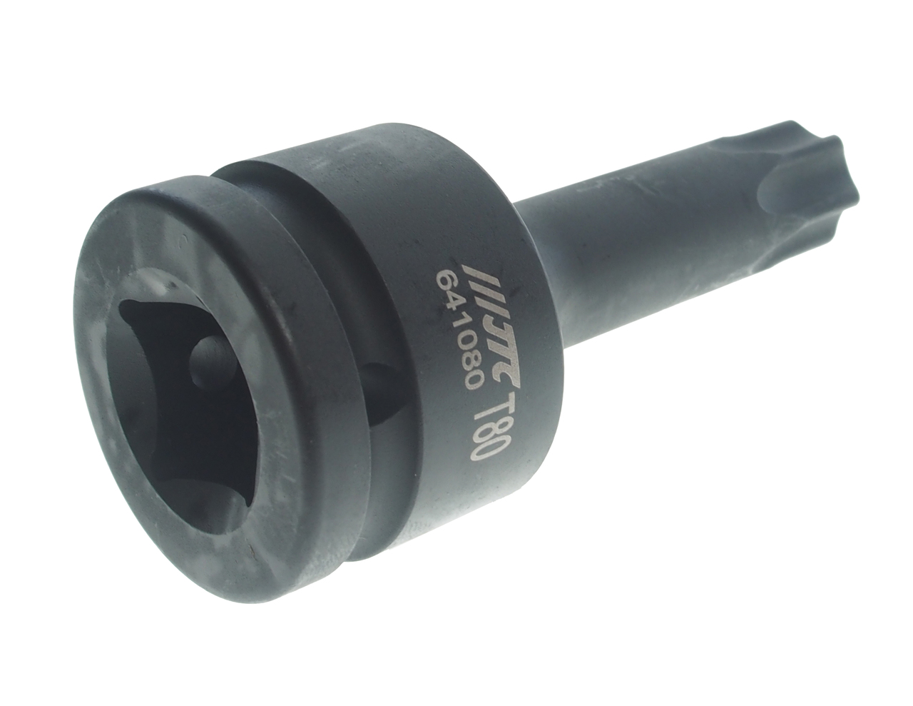JTC-641080 - Головка торцевая 3/4" TORX T80 ударная JTC - 
Материал: SNCM 8660.
3/4" DR.
Длина: 100 мм.
Размер: T80.
