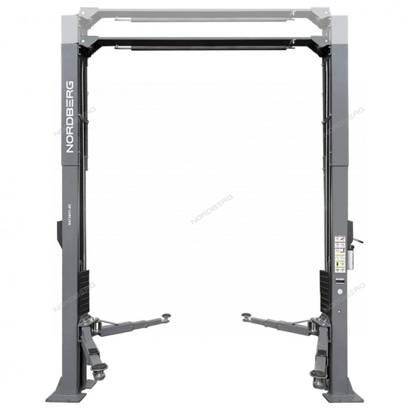 Подъемник двухстоечный 4 т, верхняя синхронизация, H=4,1 м, 380 В, серый NORDBERG N4124H1-4G_380
