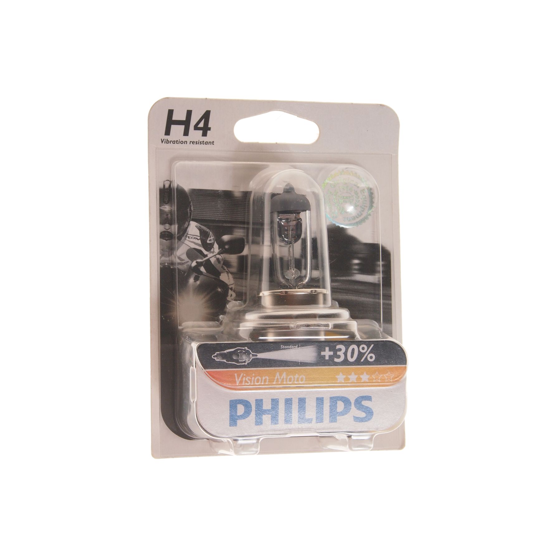 Автолампа H4 (60/55) P43t-38+30% Vision Moto (блистер) 12V PHILIPS /1/10