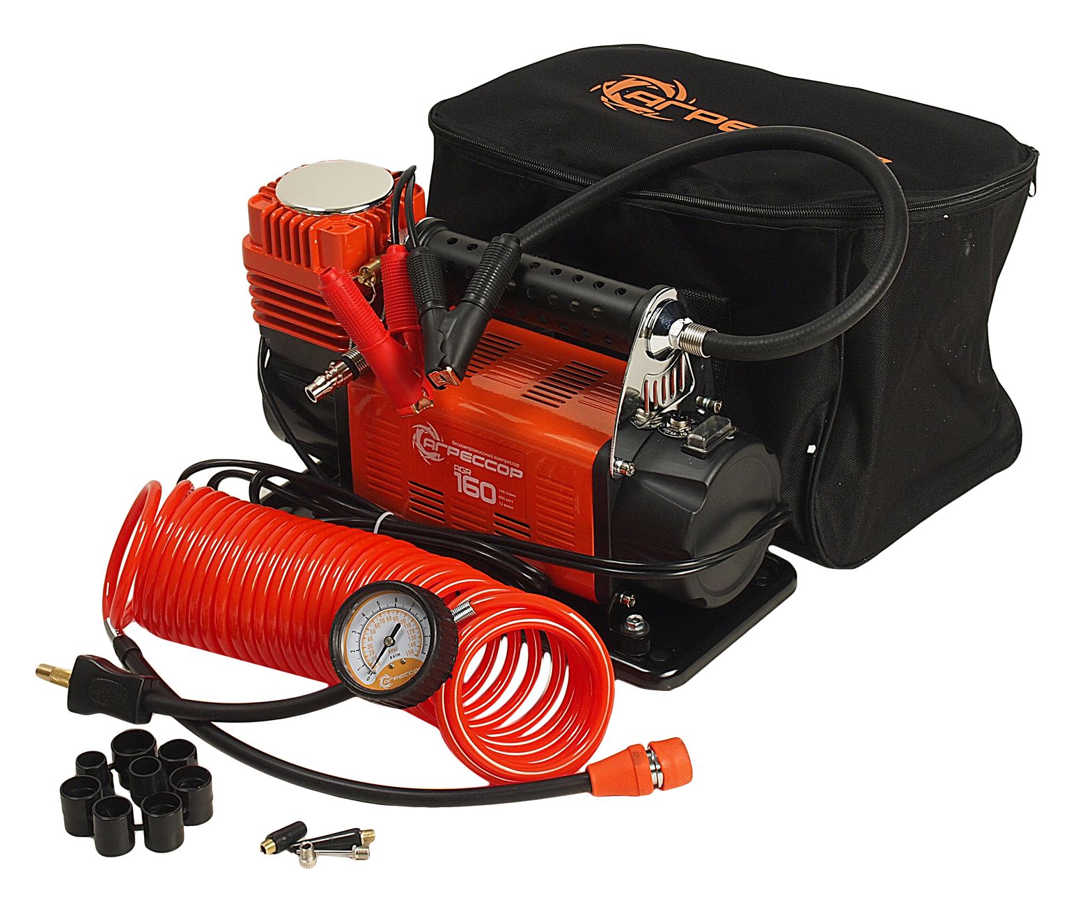 Компрессор АГРЕССОР AGR-160 поршневой 600W 150PSI (160л/мин) 12V AUTOPROFI /1/2