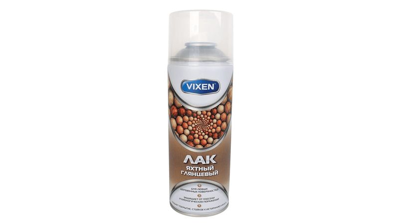 Лак яхтный глянцевый (аэрозоль) 520мл VIXEN /1/12