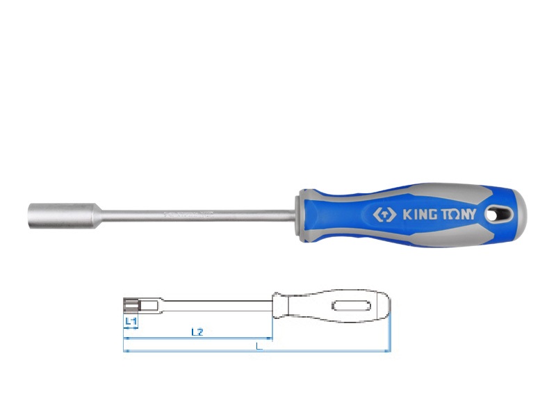 Отвертка торцевая KING TONY 1450-55 5,5мм, 225мм.
