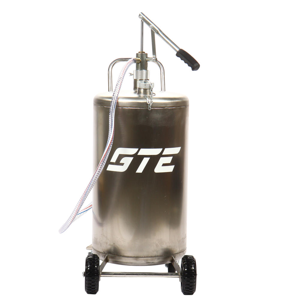 GTE-T14151 - Установка для подачи масла 70л ручная GTE - Установка для подачи масла GTE-T14151 с ручным приводом представляет собой стальную емкость объемом 70 л, c ручкой для удобства перемещения в помещении автосервиса, оборудована ручным насосом, котор