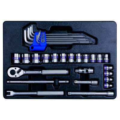 KING TONY Набор торцевых головок 3/8" с принадлежностями, ложемент, 31 предмет