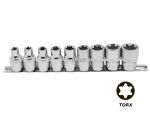 Набор головок TORX 9 предметов AIST 401509 (1/2", E10-24), на метал. рельсе
