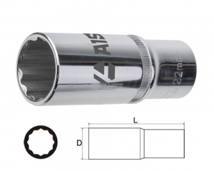 Головка глубокая 8мм 1/2" 12-гр. AIST 412208 Киров