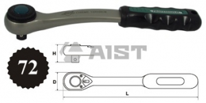 Трещотка 1/2" 72 зуб. AIST 42120-X пластик. ручка, 250мм, покр. матовое Киров