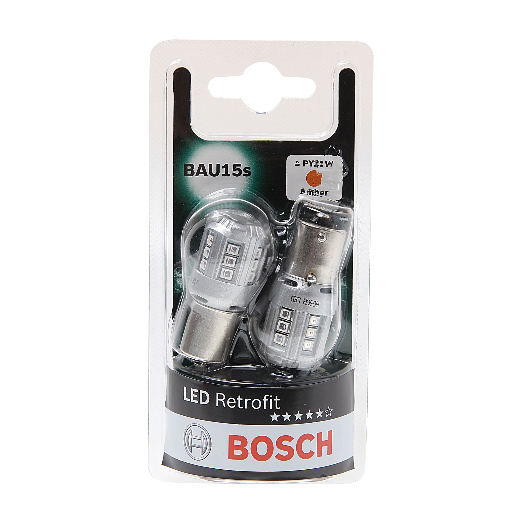 Автолампа PY21W (BAU15S) LED AMBER (блистер, 2шт) RETROFIT 12V BOSCH /1