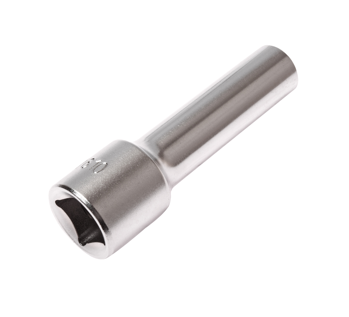 JTC-47610 - Головка торцевая 1/2" 10мм глубокая L=76мм JTC -  
  6 граней, метрический размер. 
  Изготовлена из закаленной хром-ванадиевой стали.    
  Размер: 1/2&rdquo;х10 мм.
  Общая длина: 76 мм.    
  Количество в оптовой упаковке: 10 шт. и 200