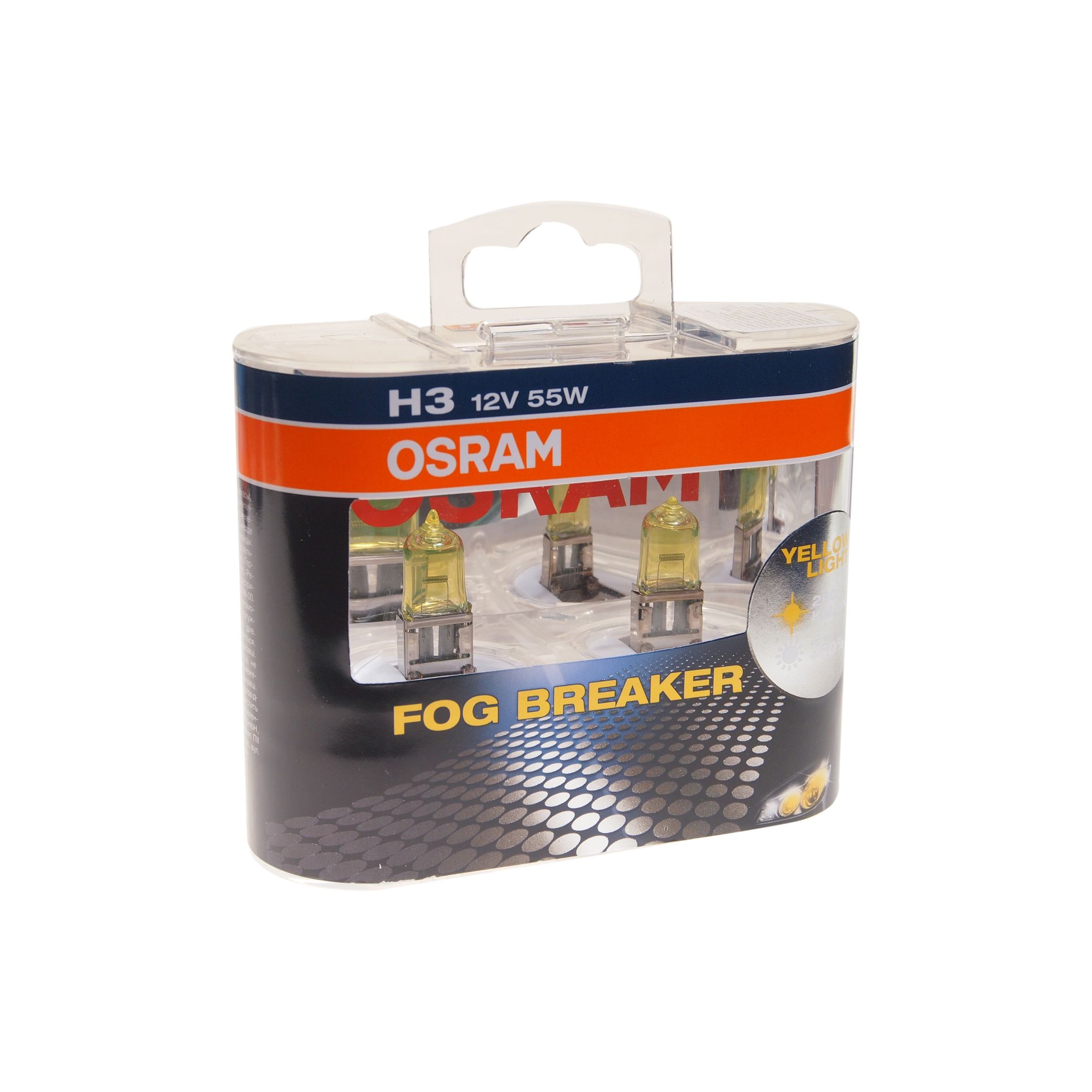 Автолампа H3 (55) PK22S FOG BREAKER 2600K (евробокс,2шт) 12V OSRAM /1/10