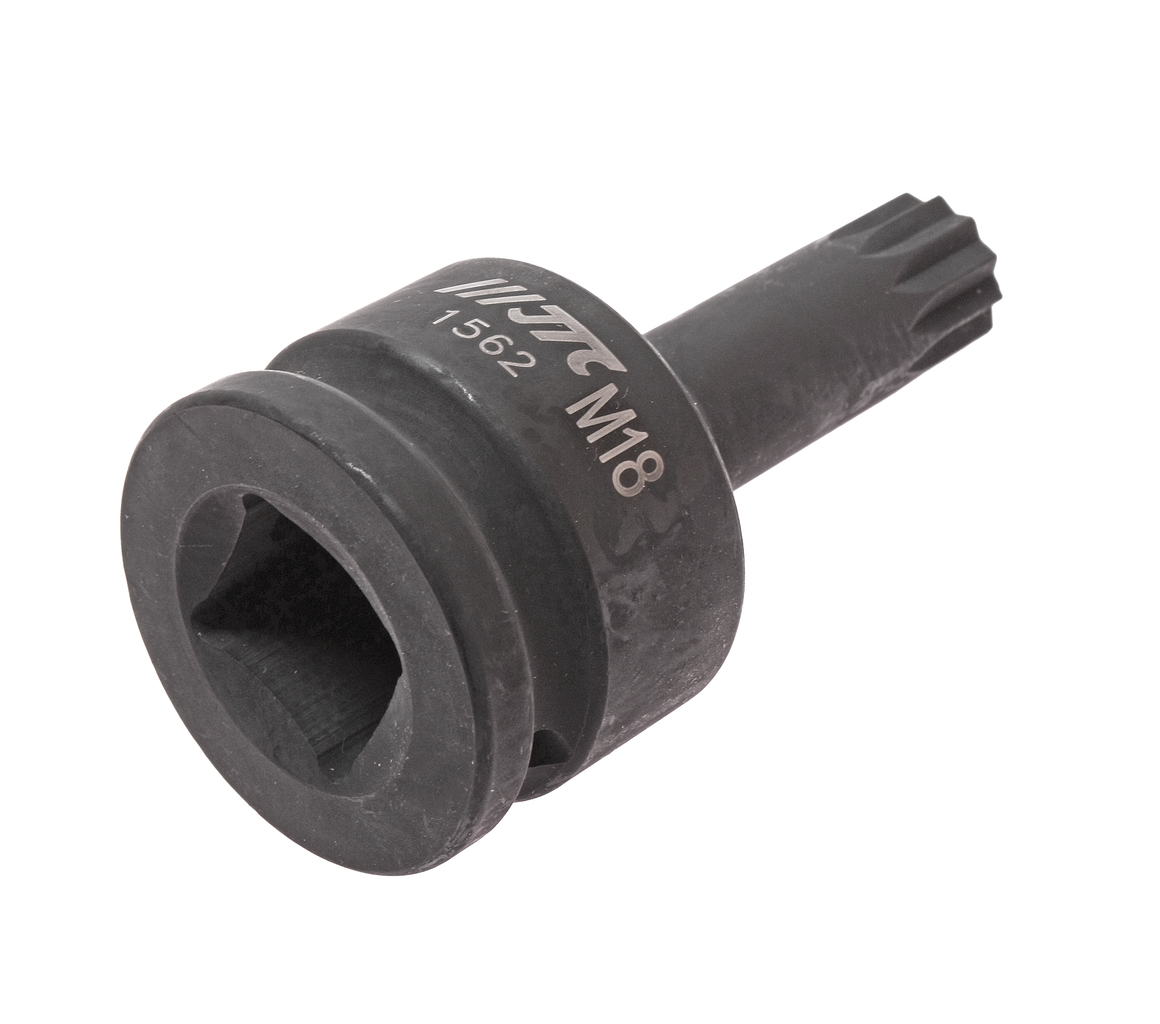 JTC-1562 - Головка для демонтажа ступицы с насадкой 3/4" М18 SPLINE L=88мм (VW AUDI) ударная задней полуоси JTC -  
  Специально предназначена для снятия/установки болтов задней полуоси.
  Применение: Фольксваген (Volkswagen), Ауди (Audi).   
  Длина: 