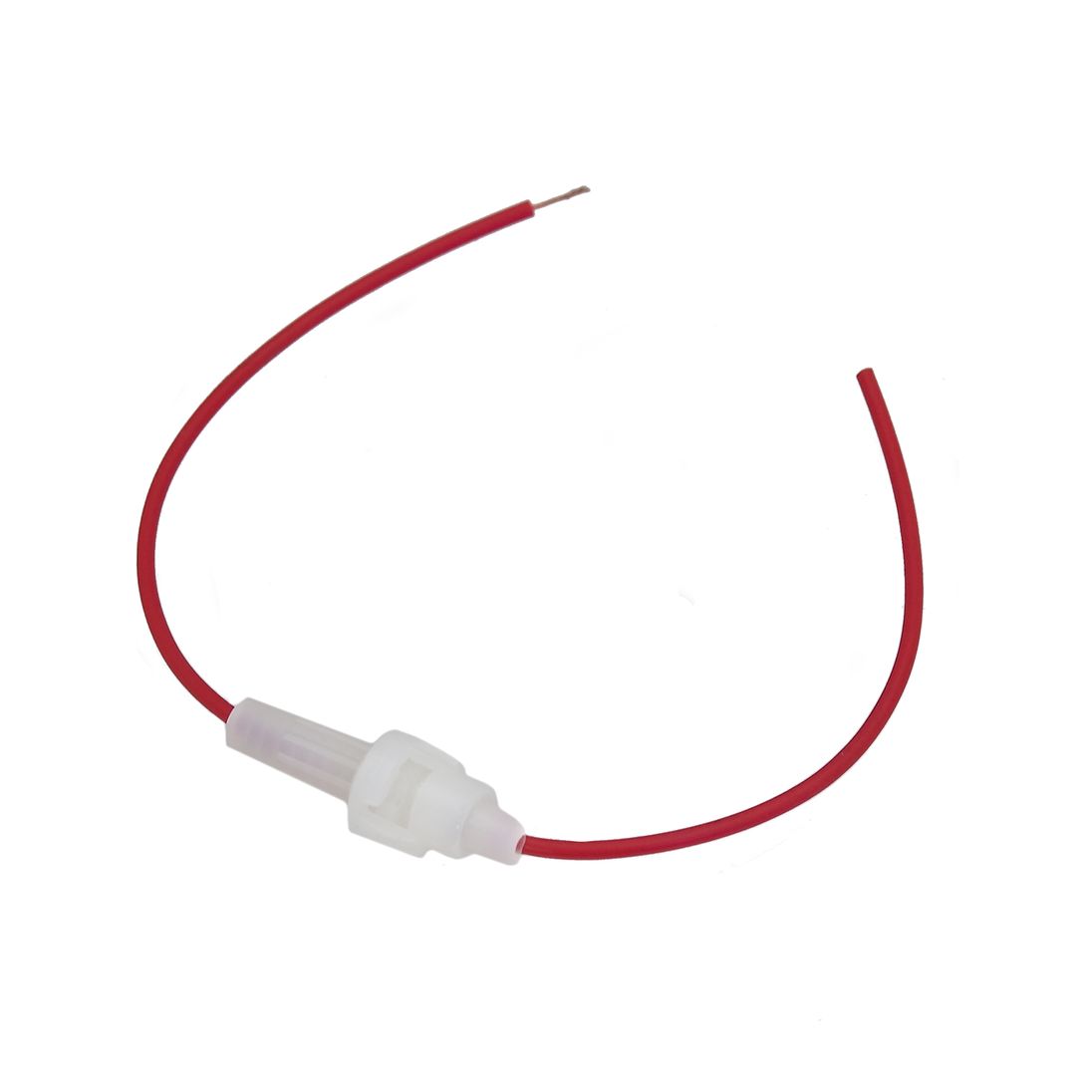 Держатель предохранителя стеклянного  FHC-1061 WHITE (пластик) с красным проводом  TX /10/100 HIT