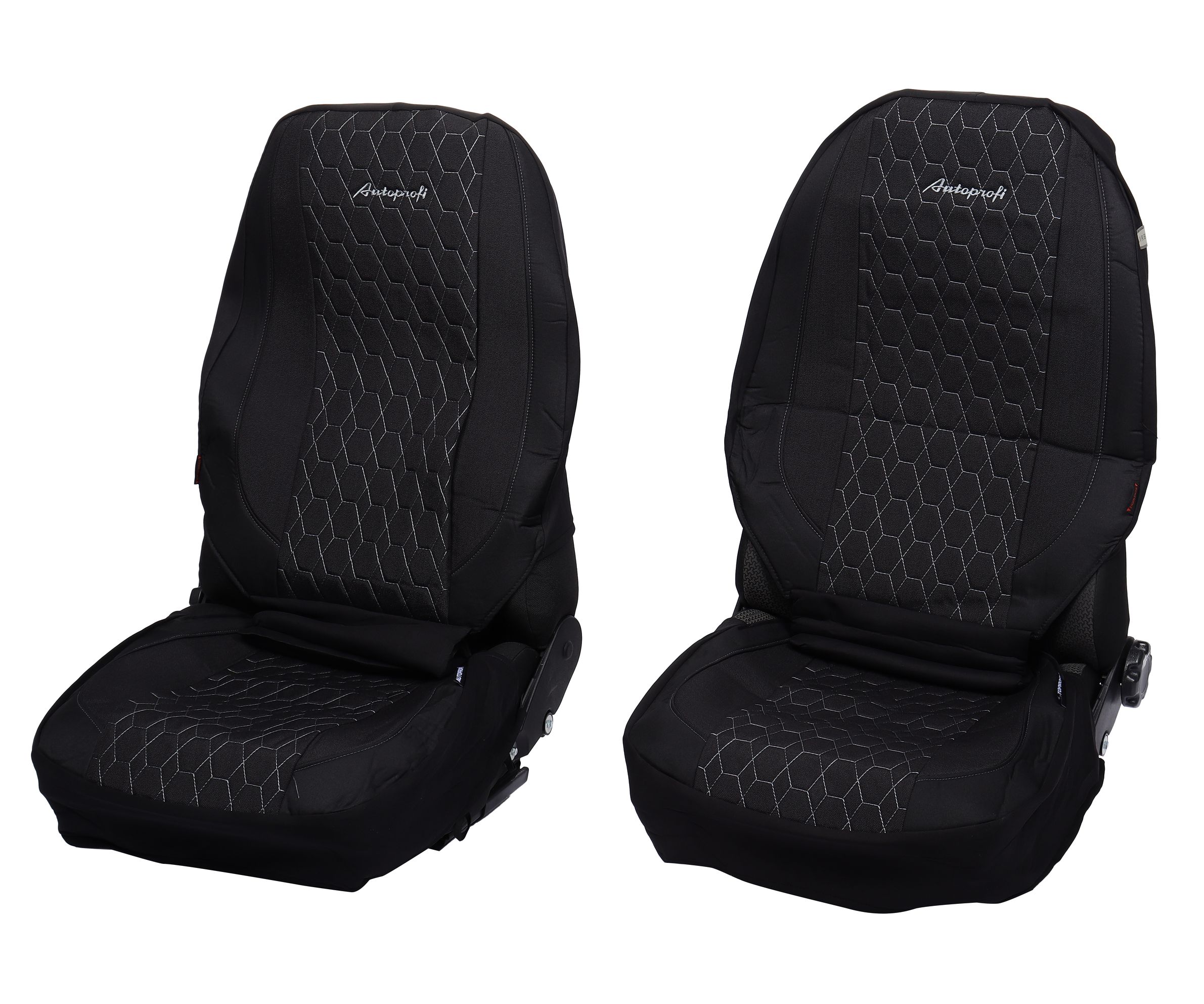 Чехлы на сиденье VERONA VER-1505 BLACK/GREY лён мелкого плетения, 3D крой, (15шт) AUTOPROFI /1/5