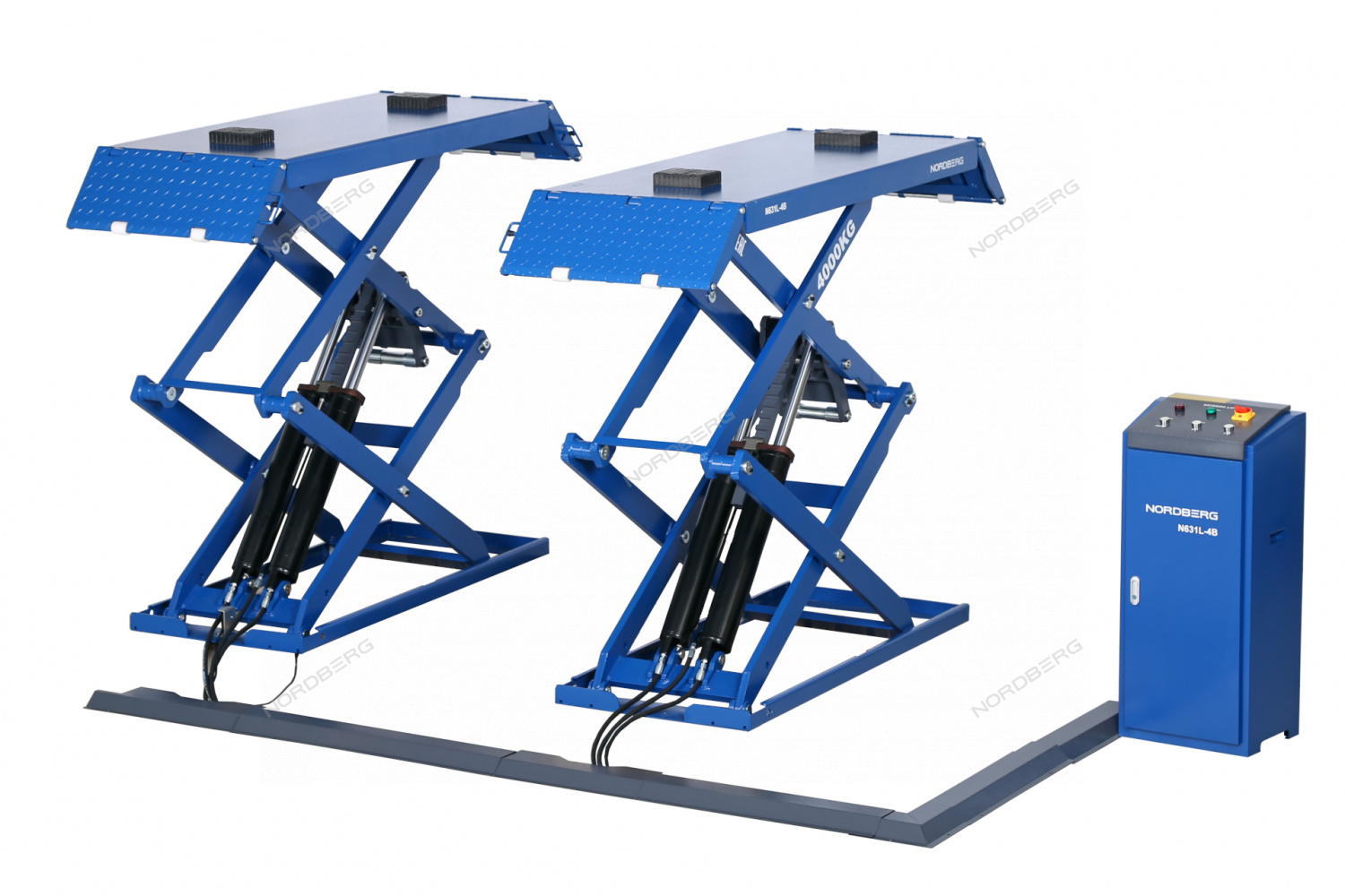 Подъемник ножничный низкопрофильный 3,5 т, 380 В, синий NORDBERG N631L-4B_380