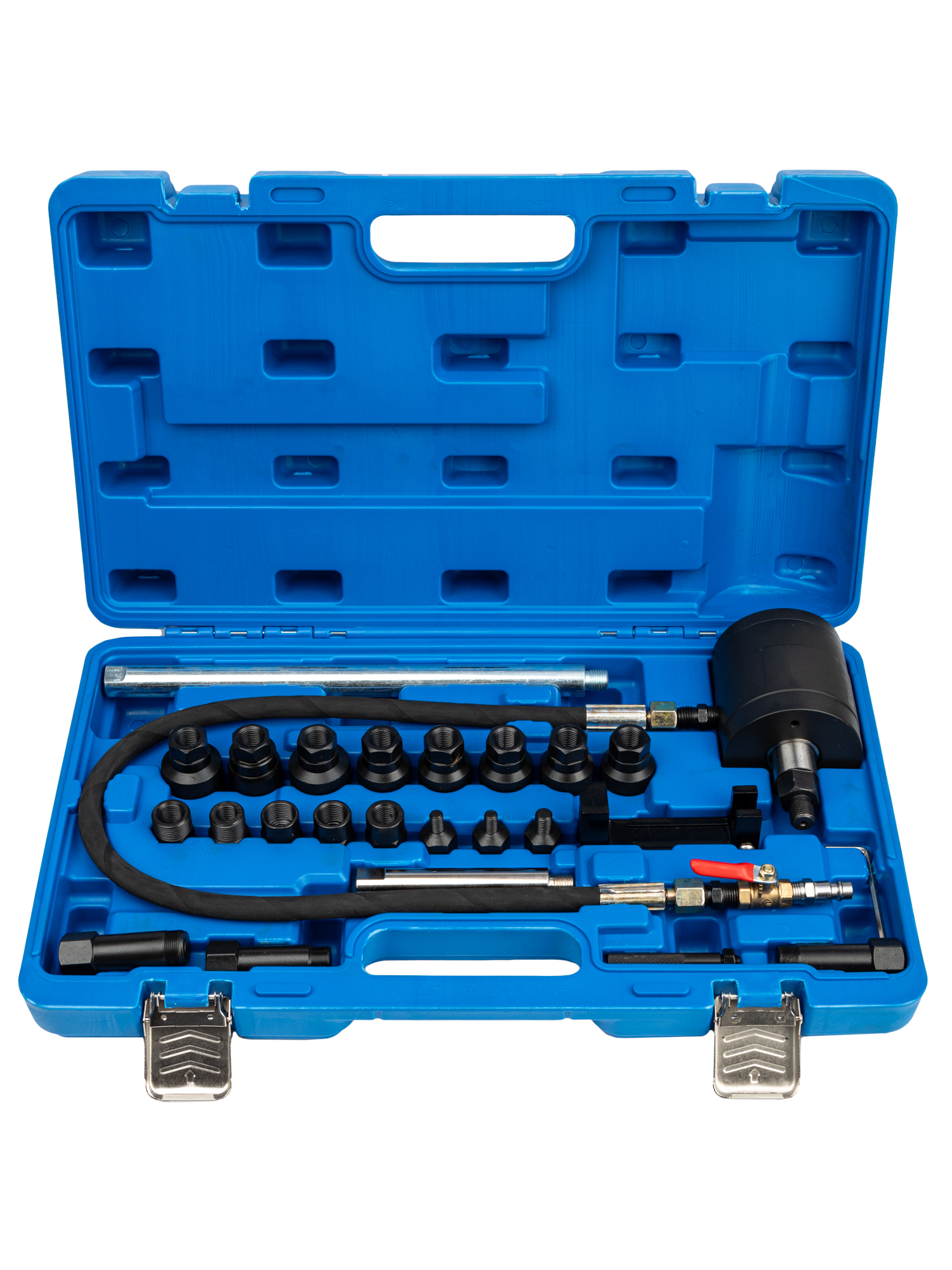 Съемник дизельных форсунок пневматический, 21 адаптер в комплекте VR50257