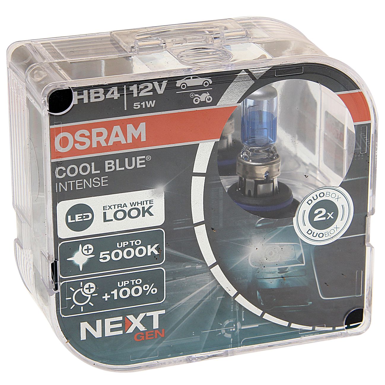 Автолампа HB4/9006 (51) P22d+100% COOL BLUE INTENSE (NextGen) (евробокс, 2шт) до 5000K 12V OSRAM /1/