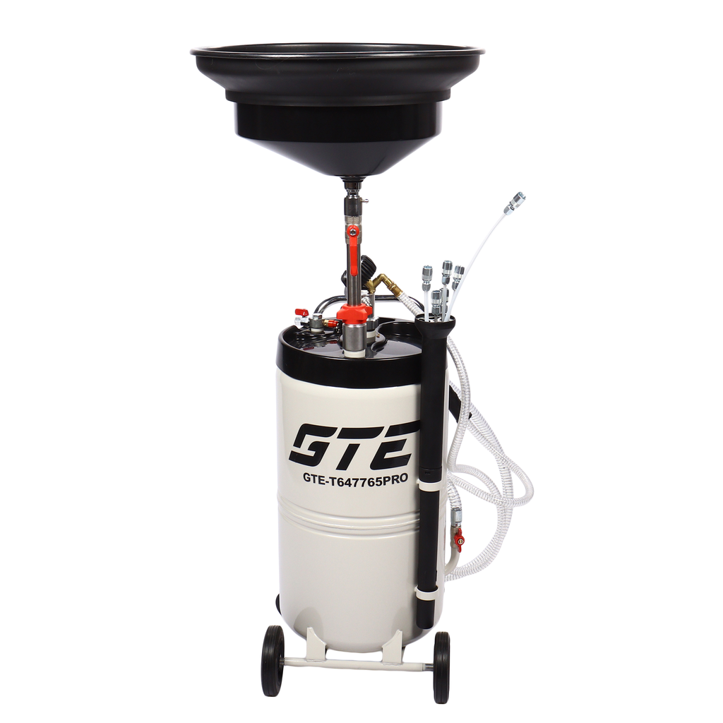 GTE-T647765PRO - Установка для замены масла 65л с поворотным поддоном 15л и колбой GTE - Универсальная установка для слива и откачки масла ёмкостью бака 65 литров GTE-T647765PRO.

Подходит для быстрой замены моторного или трансмиссионного масла любого а