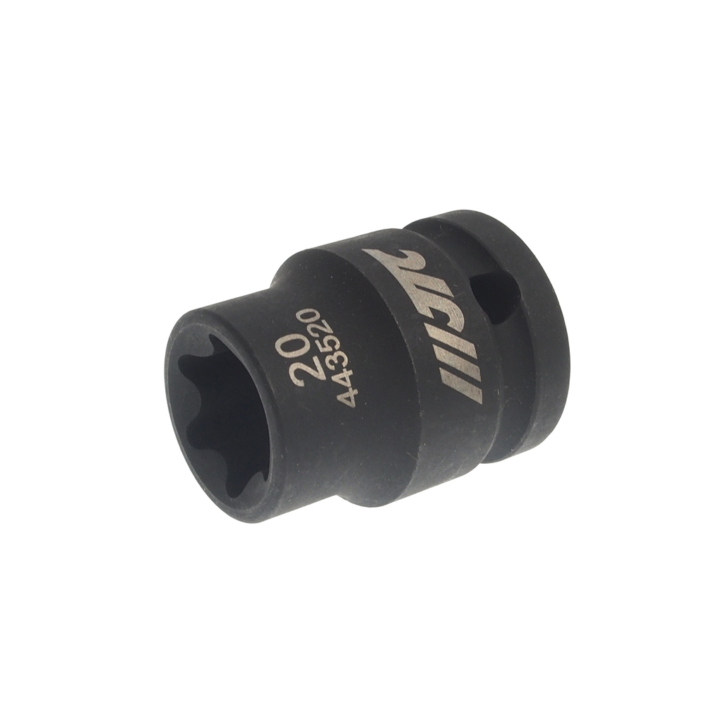 JTC-443520 - Головка торцевая 1/2" TORX E20 ударная JTC - 
6 граней, размер E20.
Изготовлена из высококачественной хром-молибденовой стали.
Присоединительный квадрат: 1/2".
Общая длина: 38 мм.
Габаритные размеры: 24/30/38 (Ш1/Ш2/Д)
