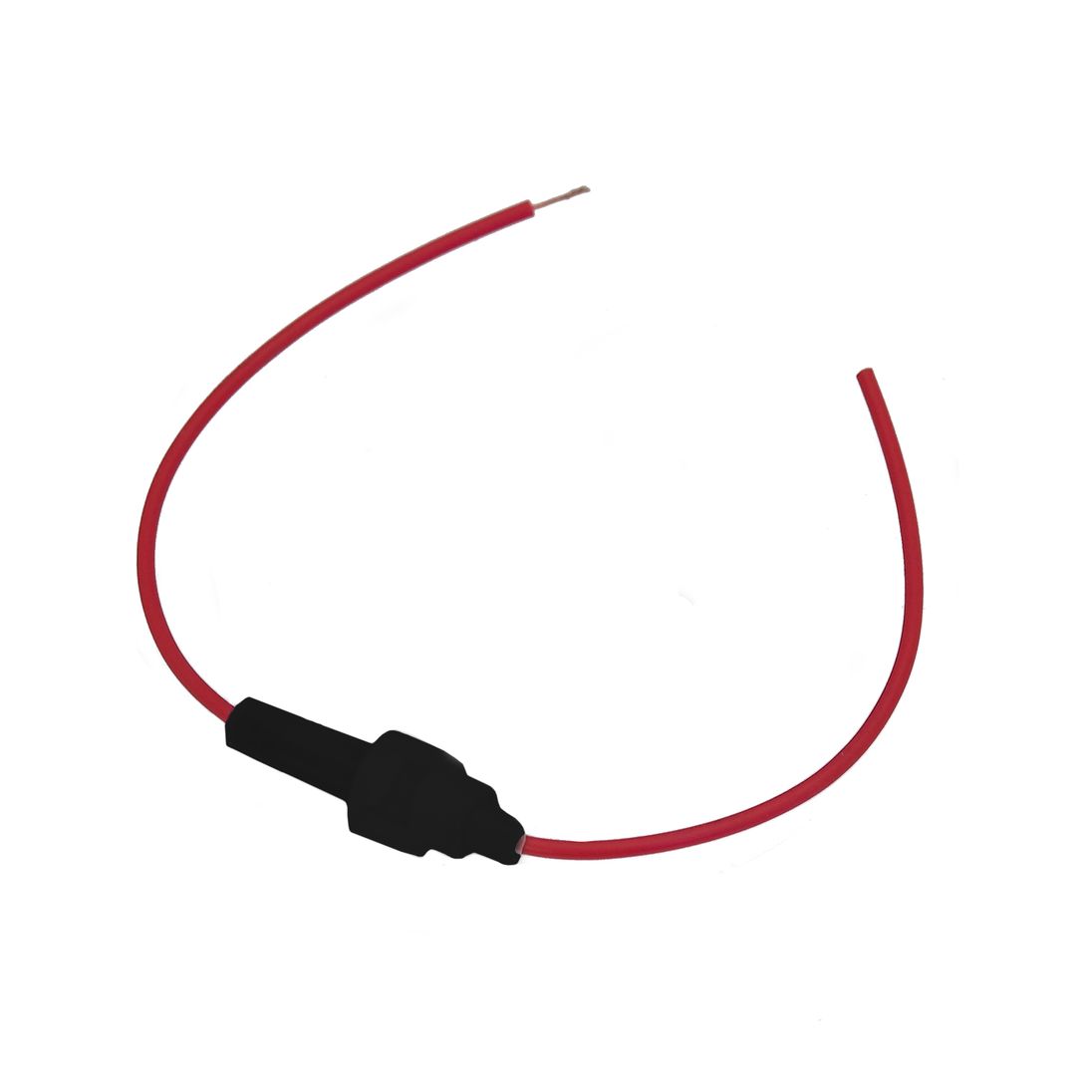 Держатель предохранителя цилиндрического FHC-1058 BLACK (пластик) с красным проводом TX /10/100