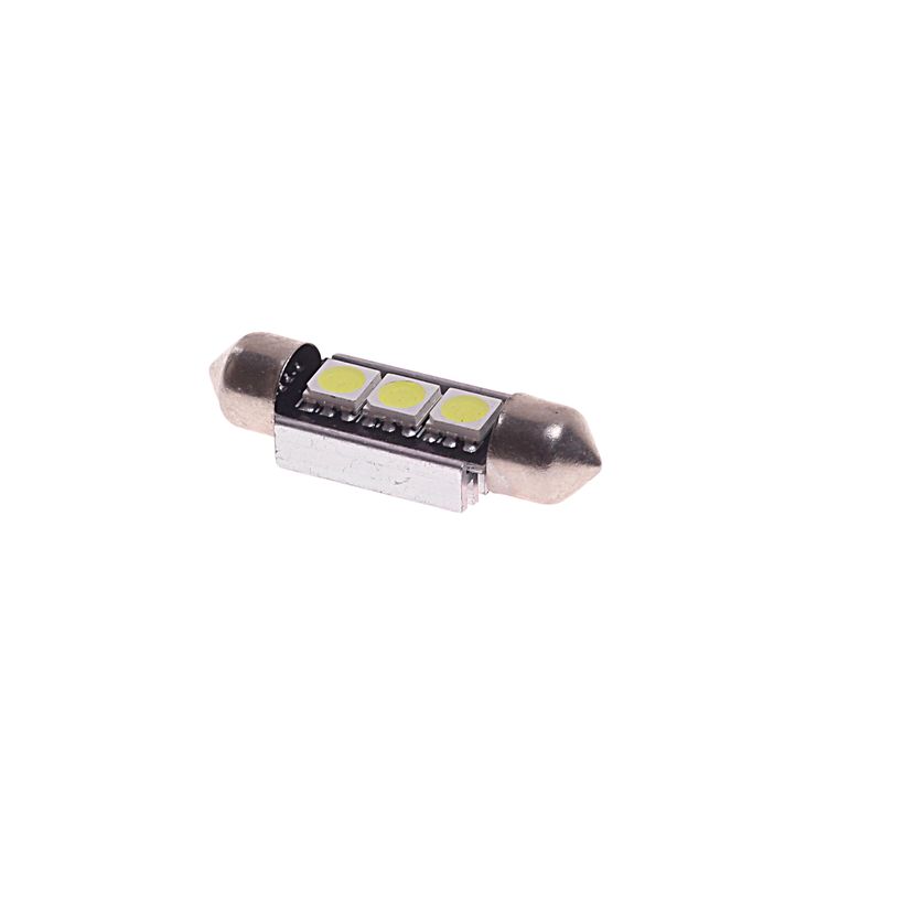 Автолампа C5W (SV8,5) 3 SMD 5050 WHITE 6000K с блокиратором ошибок CANbus 60лм   12V MEGAPOWER /10 /