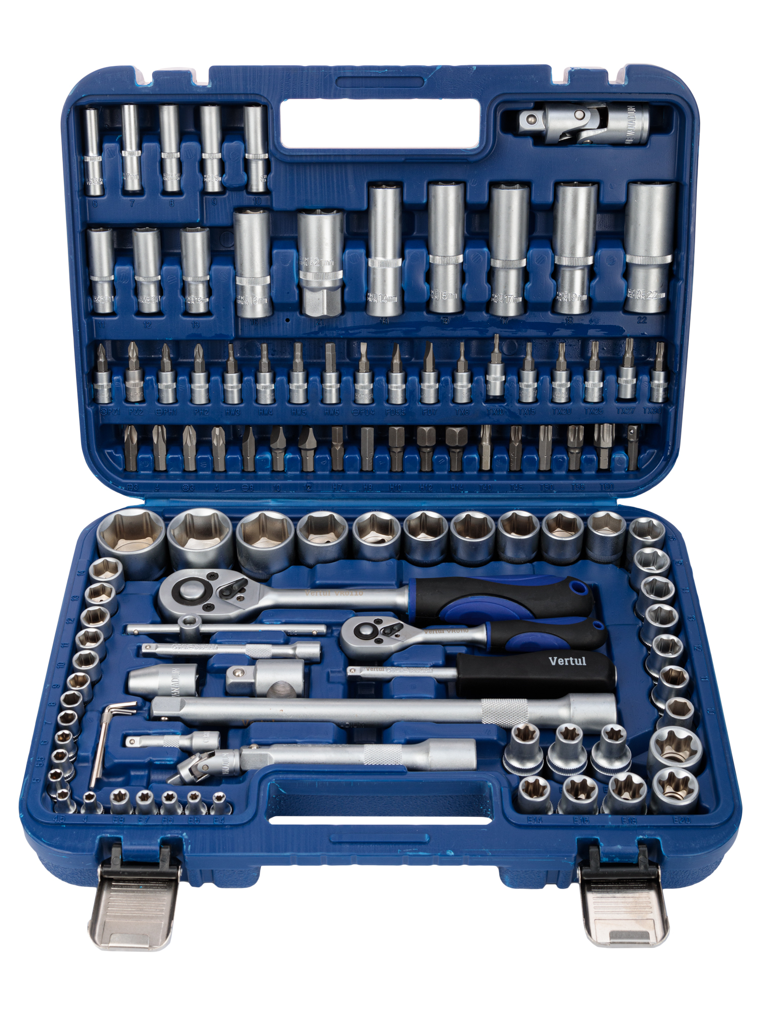 Набор инструментов Vertul 110 предметов 1/4″, 1/2″ VR0110