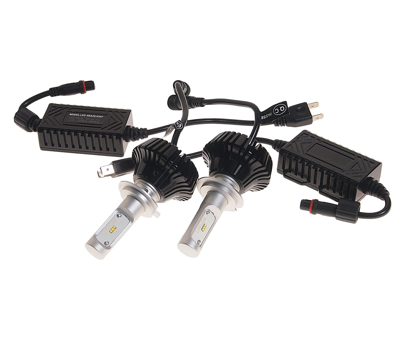 Автолампа H7 BRIGHT WHITE 6 SMD 6200K с блоком (2шт) 12-24V 6000лм MEGAPOWER /1/10