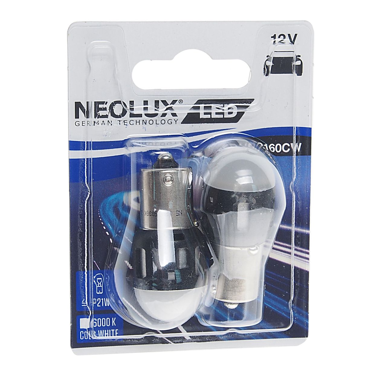 Автолампа P21W (BA15S) LED COLD WHITE 6000К  (блистер, 2шт) 12V NEOLUX /1