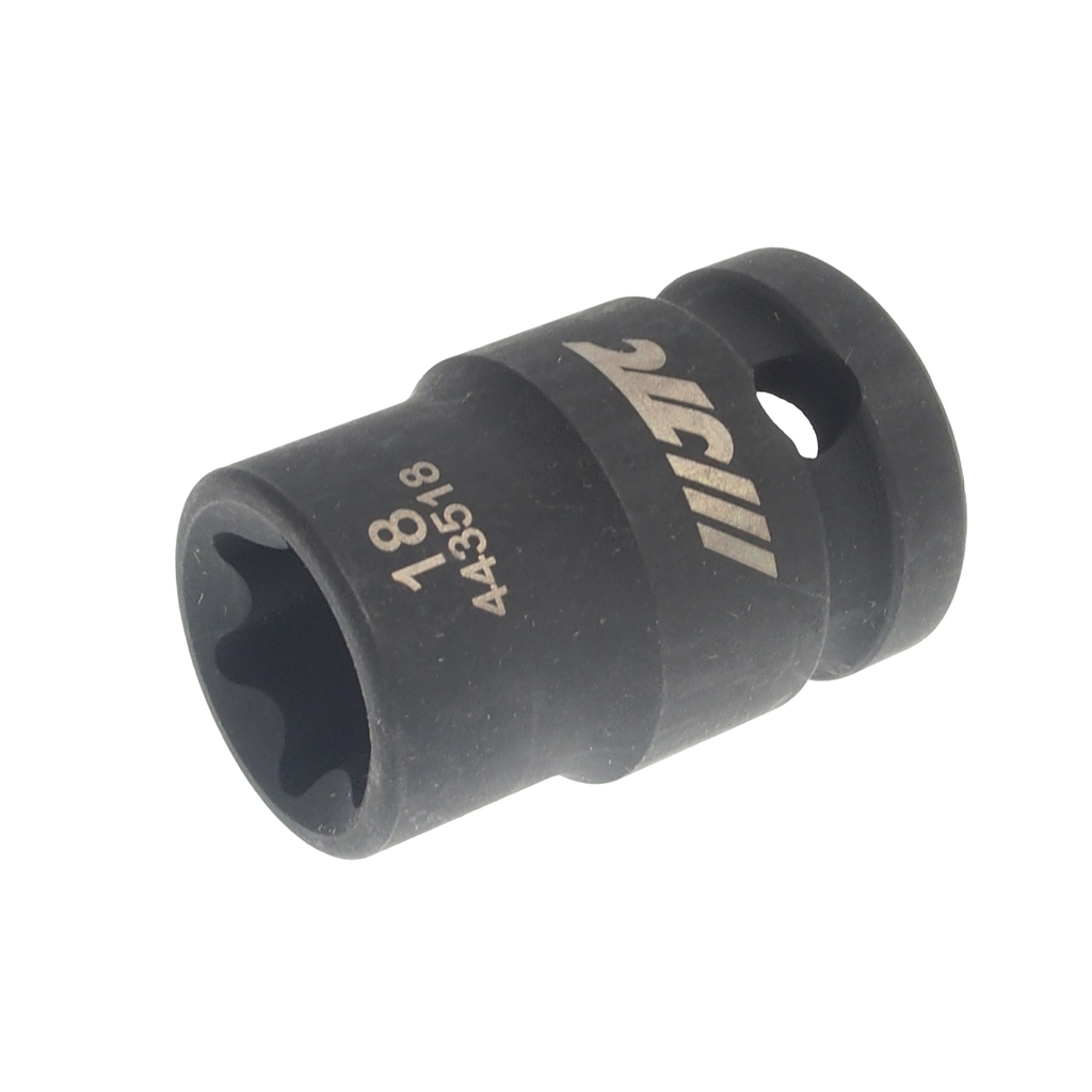 JTC-443518 - Головка торцевая 1/2" TORX E18 ударная JTC - 
6 граней, размер E18.
Изготовлена из высококачественной хром-молибденовой стали.
Присоединительный квадрат: 1/2".
Общая длина: 38 мм.
Габаритные размеры: 22/25/38 (Ш1/Ш2/Д)
