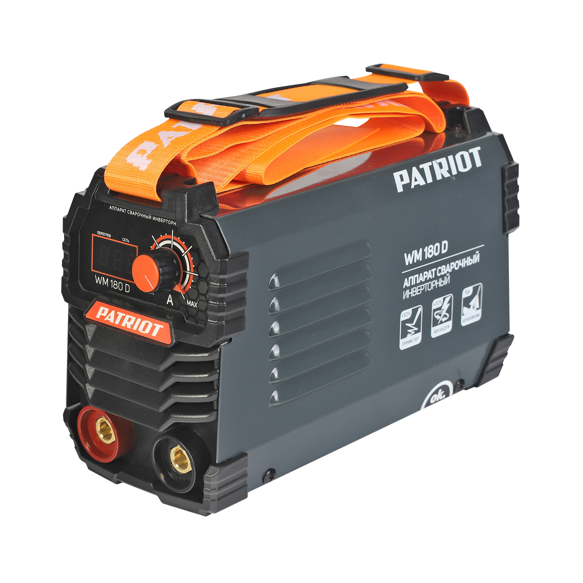 Аппарат сварочный инверторный PATRIOT WM180D MMA, входное напряжение: 1ф,140-240В
