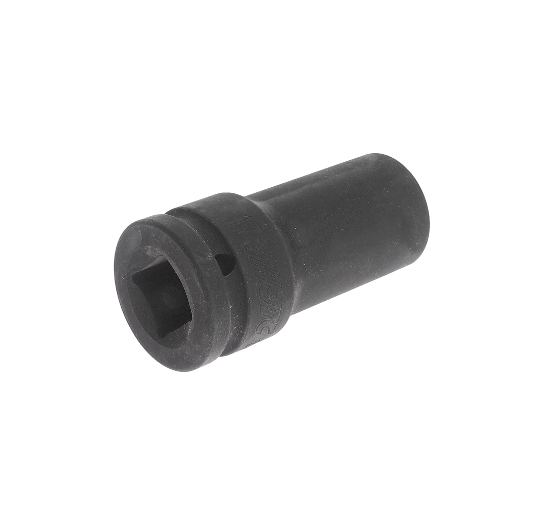 JTC-649117 - Головка торцевая 3/4" 17мм 4-х гранная (квадрат) ударная глубокая L=90мм JTC -  
Изготовлена из высококачественной хром-молибденовой стали 
4 грани, метрический размер. 
Размер: 3/4"х17 мм. 
Длина: 90 мм.  
Габаритные размеры: 95/50