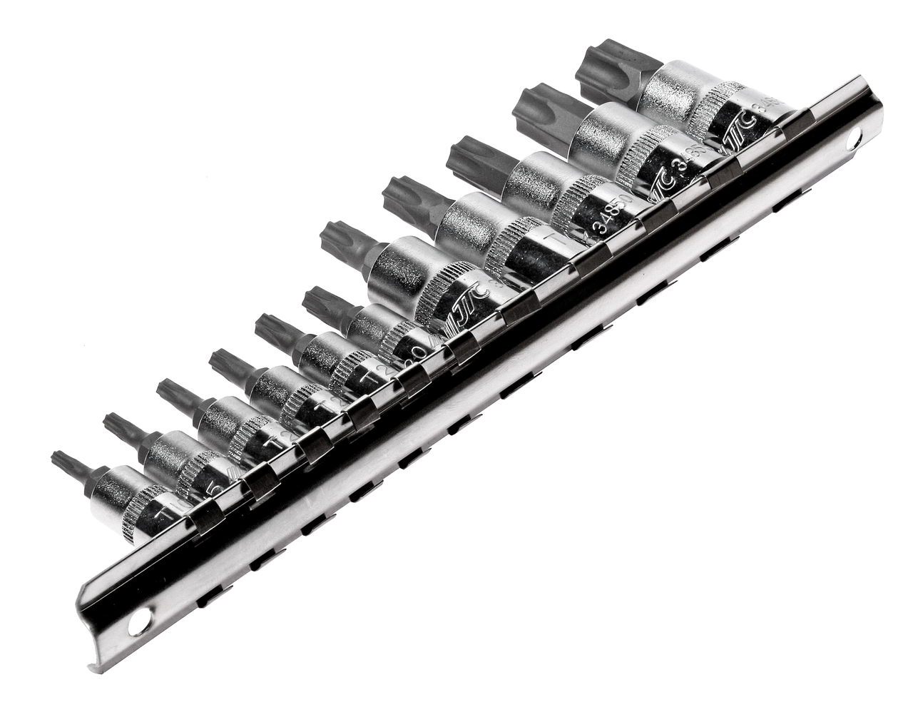 JTC-3902 - Набор головок торцевых 1/4"-3/8" TORX Т10Н-Т60Н с отверстием 11 предметов JTC - 
	В комплекте:
		
			Размеры под ключ 1/4" Dr. - Т-10Н, Т-15Н, Т-20Н, Т-25Н, Т-27Н, Т-30Н.
			Размеры под ключ 3/8" Dr. - Т-40Н, Т-45Н, Т-50Н, Т-55Н, Т-60Н.
		